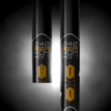 Patrik 240 Carbon Micro Mast RDM schwarz mit goldenen Beschriftungen, Frontalansicht