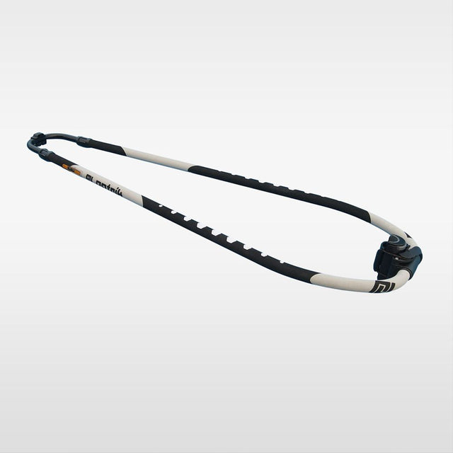 Patrik Alu S-Curve Boom, Aluminium Windsurfing Gabelbaum, weiß-schwarz, gebogenes Design, Seitenansicht