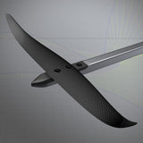 Patrik AEON Backwings Kitewing aus schwarzem Carbon mit gerippter Oberfläche, detaillierte Draufsicht