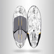 Chase WB-X Foilboard weiß mit grauem Deck, Vorder- und Rückseite, Flügelprofil sichtbar