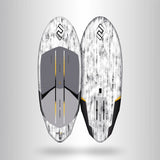 Chase WB-X Foilboard weiß mit grauem Deck, Vorder- und Rückseite, Flügelprofil sichtbar